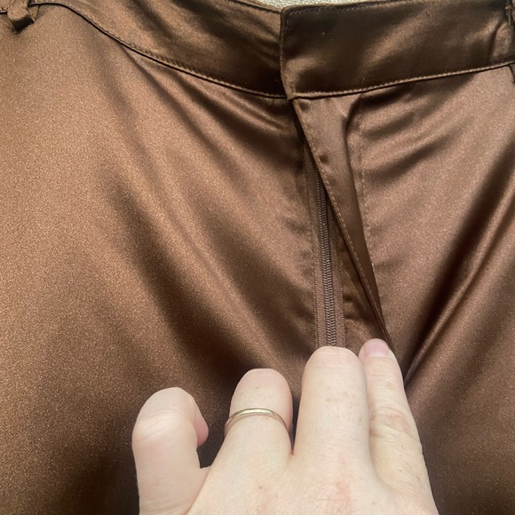 Satin Brown Cargo Pants - Picture 5 of 9
